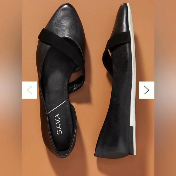 Sava- Anthropologie, black flat, pointed toe, 39 - Picture 2 of 7
